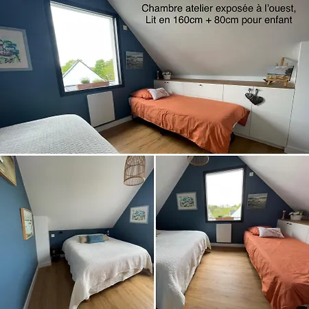 Bed and Breakfast Ty Glazu Doelan Espace 60m2, Port& Criques A Pied, 2 Privees Au 1er Etage, Sdb, Wc Separe Clohars-Carnoët